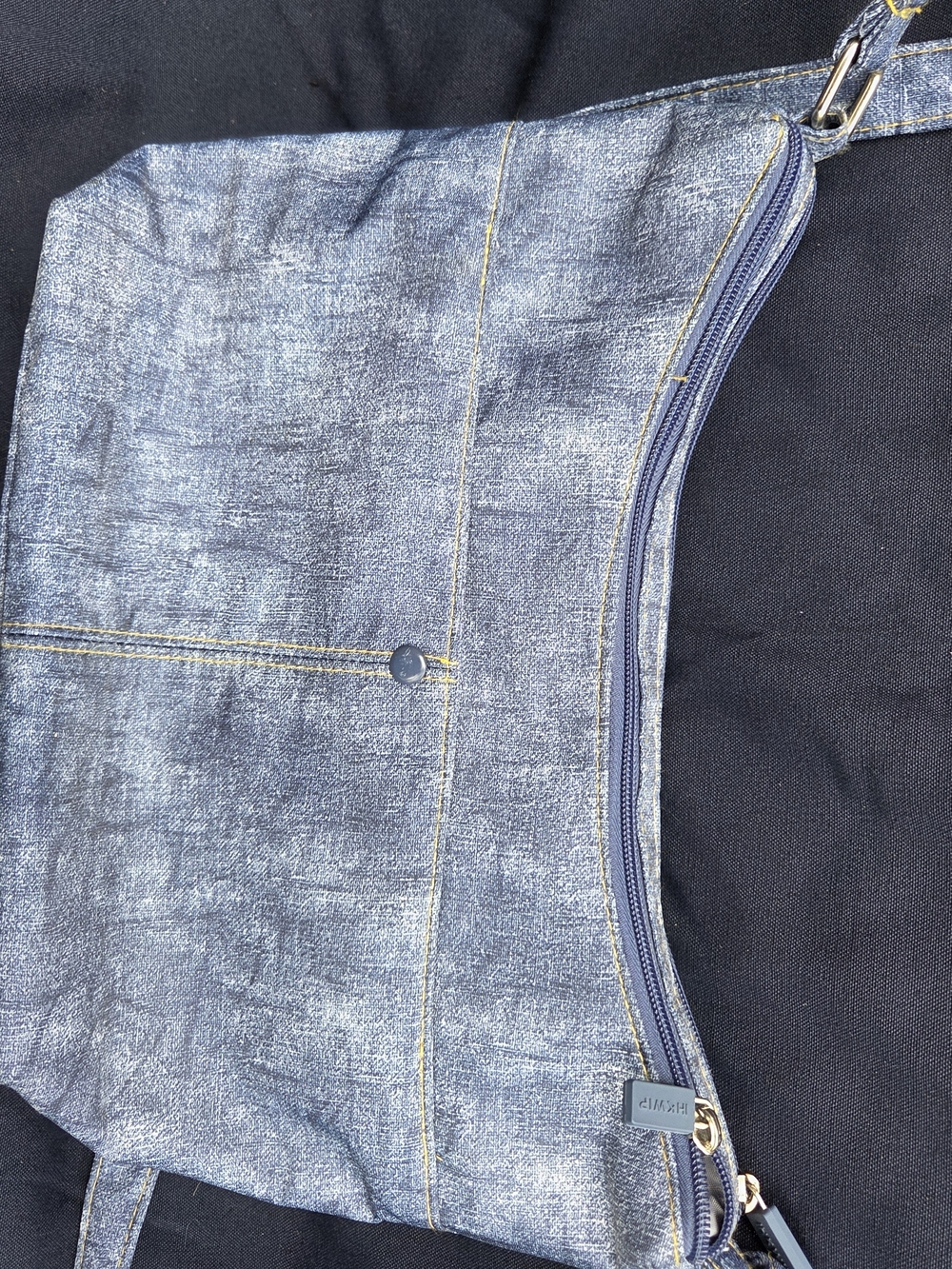 Casual Denim-Effect Blue Crossbody Bag - Everyday Hands-Free Carry - Picture 2 of 16